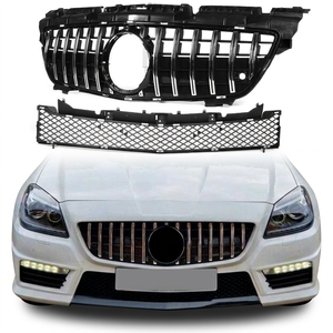 Car Front Grille Black Upper+Lower Bumper Hood <b>Mesh</b> <b>Grill</b> <b>for</b> Mercedes <b>for</b> Benz SLK Class R172 200 250 350 2012-2016 Front <b>Grill</b> - Product Image 1
