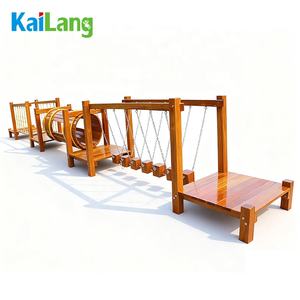 Équipement de terrain de jeu extérieur en bois personnalisé de haute qualité, série d'escalade, poutre d'équilibre pour enfants et tunnel de jeu - Product Image 1