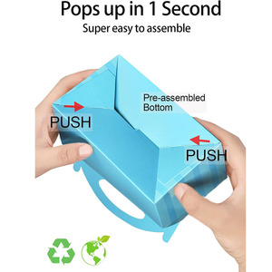 Màu xanh bên ủng hộ sọc bé trai nhỏ điều trị hộp xử lý gable kẹo Quà Tặng giấy trẻ em con trai sinh nhật bé tắm cô dâu favour hộp - Product Image 2