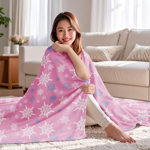 Hypermarket Special FAMA Certificate Snowflake Printed Polar Fleece <strong>Blanket</strong> One Side Anti-Pilling Two-Sided Brushed 100% - Product Image 3