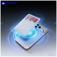 Porte-cartes magnétique personnalisable avec revêtement par sublimation, portefeuille arrière en cuir PU pour cartes, idéal pour logo d'entreprise