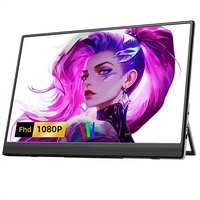 Moniteur portable 15,6 pouces FHD 1080P IPS HDR avec béquille intégrée 75x75mm VESA, finition mate, format 16:9, haut-parleurs doubles
