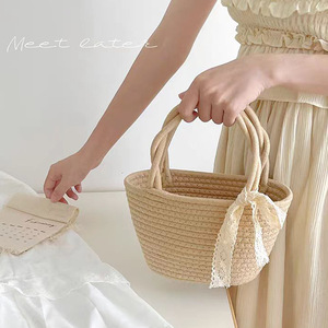 Bolsos tejidos a mano de estilo rústico, modernos y perfectos para ir al trabajo, llevar refrigerios, cosméticos o como regalo. - Product Image 3