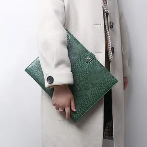 Stz FS8394 — dossier de documents A4, dossier en forme de serpent/Crocodile d'autruche, pour téléphone <span class=keywords><strong>Ipad</strong></span>, 2 pièces avec fentes pour cartes, nouvelle mode - Product Image 1