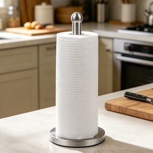 Porte-serviettes en papier vertical en acier inoxydable, support moderne pour serviettes de table, pour comptoir de cuisine, restaurant, hôtel - Product Image 3
