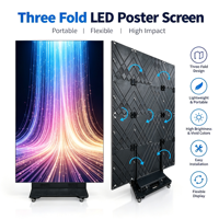 Écran d'affichage LED pliable à trois volets, affichage publicitaire pliable, signalisation numérique intérieure pour les magasins de mode, panneau publicitaire