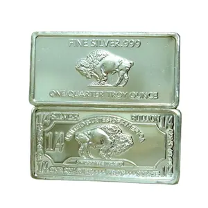 Yüksek kaliteli gümüş külçe. Orijinal özel 1/4 oz orijinal ince gümüş külçe Buffalo Bar C57