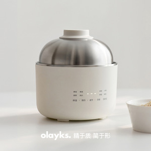 Olayks Electric Rice Cooker 1.5L Multifunctional Stainless Steel <b>Drum</b> Shape For Home Use - Product Image 2