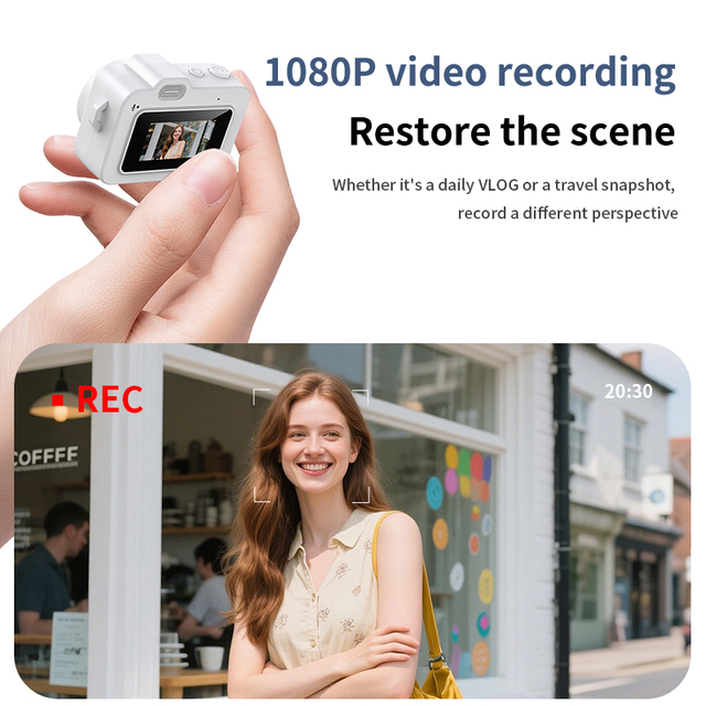 Yuniq 1080P Mini Keychain Camera 0.96 Inch Retro Pocket Size Photo Video Recorder 200 Mah Portable Media Type M8 CCD