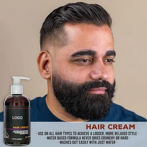 Krim penataan rambut Label pribadi pria, krim penghalus rambut keriting bergelombang tekstur alami krim penata rambut produk