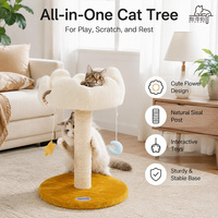 Vente en gros usine OEM Logo personnalisé Arbre à chat esthétique en forme de nuage avec poteau à gratter en sisal, jouet suspendu et lit en peluche étoile et lune