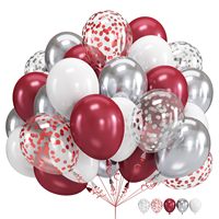 Kit de 60 Globos de Látex de 12 Pulgadas, Color Morado y Blanco, con Confeti, para Fiestas