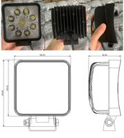 Lampe de travail LED 12-24V, 8 LED, faisceau large, lampe de conduite, IP67, lampe de travail auxiliaire pour tracteur, excavateur, camion, construction