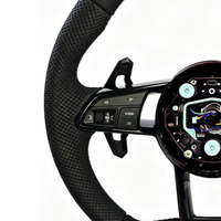 Volant en cuir perforé sur mesure pour Audi Lamborghini avec palettes de commande ZC-TT-P113