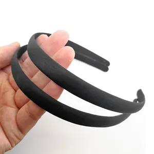 Accesorios para el cabello de 15mm para mujer, bandana antideslizante de diseño de joyería Diy, bandana de plástico negro