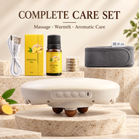 Masseur électrique portable chauffant pour moxibustion avec têtes de massage interchangeables, appareil de massage USB pour la taille et l'abdomen, OEM ODM