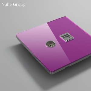 Panneau en verre cristal, panneau tactile, prise TV 10A + prise de données 2 gang + prise pour ordinateur - Product Image 4