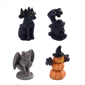 Mini DIY artesanías de resina de Halloween estatuilla de pájaro Castillo de la muerte y fantasma Micro paisaje jardín figuras horribles estilo en miniatura - Product Image 2
