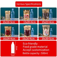 Sachet Doypack OEM à Fermeture Zip Refermable, avec Fenêtre Transparente, Impression de Logo Personnalisé, pour Noix, Thé et Produits Secs, Prix Usine
