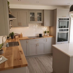 Mobile da Cucina Moderno Grigio Prima con Disegni, Piano in Pietra, Senza <span class=keywords><strong>Macchie</strong></span>, Comodo per Casa Familiare - Product Image 5