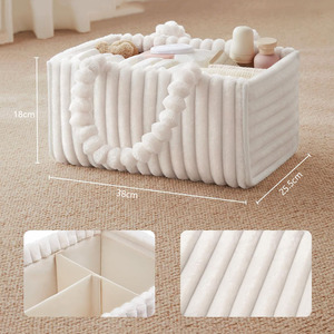 Cesta de Almacenamiento Acolchada de Felpa, de Primera Calidad, Ligera, de Gran Capacidad, Portátil, para Pañales de Mujer, para Salidas - Product Image 4