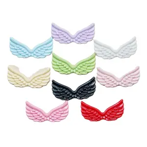 Wholesale Acrylic Wings Flatback Cabochon Resin Accessories For Refrigerator Magnet Bag Hanging DIY Hairpin Making Car Pendant