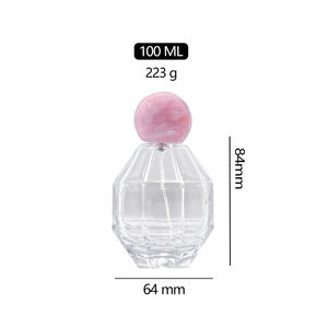Nuevo diseño, venta al por mayor, botella de Perfume de vidrio vacía de 100ml, botellas de Perfume redondas transparentes, botella de Spray de vidrio cosmético, atomizador - Product Image 6