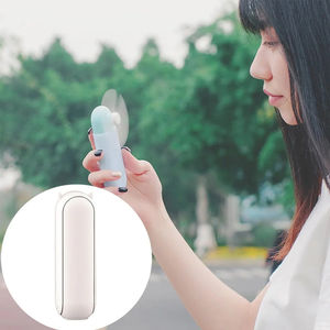 Nouveau ventilateur portable de gros, mini, pliable, trois vitesses réglables, couleur unie, rechargeable, avec éclairage LED et support de téléphone - Product Image 6