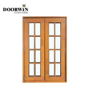 Modern Simple House Window Design Wood Glass Windows For House Impact Resistant French Wooden Casement Window