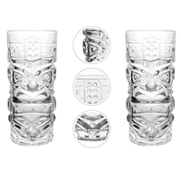 Nouveau Design Tiki Style 410ml Cristal Sans Plomb Grimace Motif Verre À Bière Verre À Eau