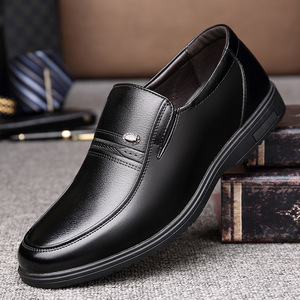 Chaussures habillées en cuir noires pour hommes, à fermeture facile, pour le bureau et la carrière, tailles jeunesse 45 46 - Product Image 1