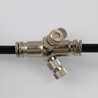 Raccord rapide en laiton haute pression 6,35 mm à trois trous, connecteur droit pour buse de brumisation, idéal pour système de refroidissement de jardin