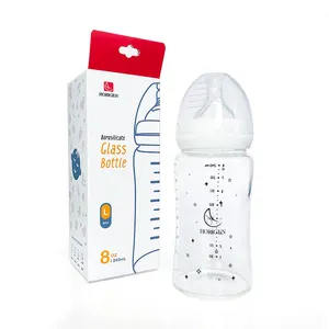 Vidro borosilicate para bebês, garrafa de vidro ecológica sem bpa para alimentação de bebês e recém-nascidos