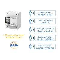 Compteur de Watthour 3 phases Rail Din kwh Meter CT Input Energy Meter