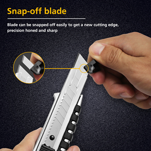 Cuchillo Multiusos <span class=keywords><strong>de</strong></span> Grado Industrial <span class=keywords><strong>de</strong></span> 18 mm, Mango <span class=keywords><strong>de</strong></span> Aleación <span class=keywords><strong>de</strong></span> Aluminio, Bloqueo Automático, Cuchilla <span class=keywords><strong>de</strong></span> Acero con Alto Contenido <span class=keywords><strong>de</strong></span> Carbono SK2 SK5, Cortador <span class=keywords><strong>de</strong></span> Cartón - Product Image 5