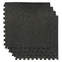 Dalles de sol en mousse EVA avec revêtement en caoutchouc anti-impact HORIZON Noir, épaisseur 12-20 mm, pour équipement de gym à domicile, garage
