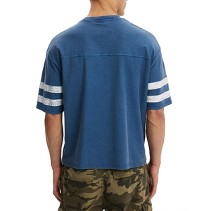 เสื้อยืดคอกลมสีน้ำเงินฟอกสี ยี่ห้อ KingSen ขายส่ง ผลิตตามสั่ง ผ้าฝ้าย 100% 200gsm ระบายอากาศได้ดี เป็นมิตรกับสิ่งแวดล้อม - Product Image 5