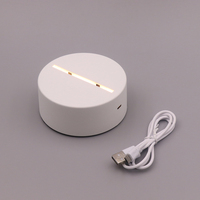 Batterie rechargeable, plastique ABS, panneau d'affichage à led blanc chaud, base de lampe à led en acrylique, base de lumière à led avec câble USB