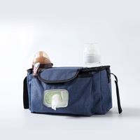 Sac universel en maille détachable Organisateur de poussette pour bébé Porte-gobelets isolés rehaussés Crochets sécurisés antidérapants pour la plupart des poussettes