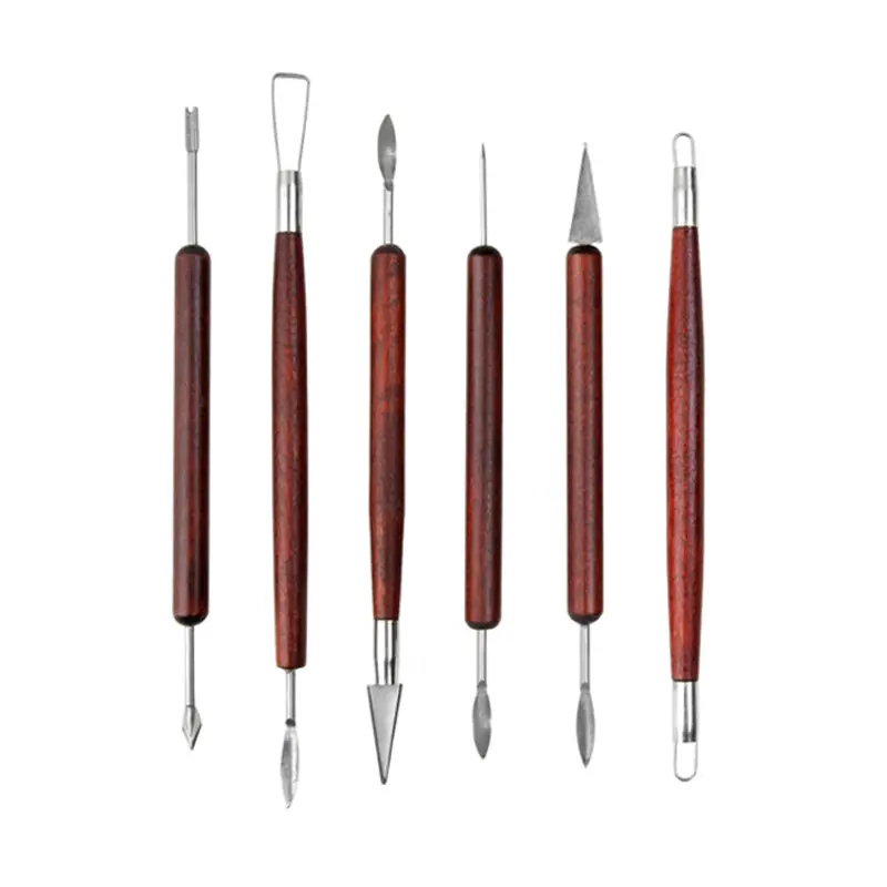 High Quality 6pcs Clay Sculpting Tools Wooden Clay Sculpting Modeling Ceramics Art Pottery Tools For Pottery Ceramics Sculpting