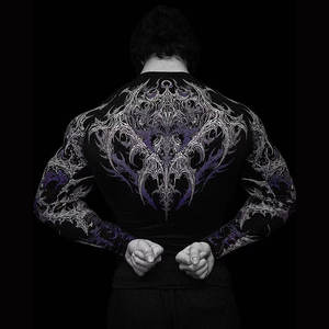 Haut de compression à manches longues pour homme, coupe ajustée, avec motif géométrique des lignes musculaires, idéal pour la remise en forme, la gym, l'entraînement et la course à pied toute l'année - Product Image 6