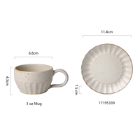Ensemble de tasses à thé en céramique personnalisées modernes tasses à café émaillées réactives uniques avec soucoupe pour cappuccino latte thé au lait cacao