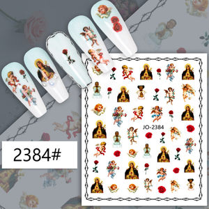 สติกเกอร์ตกแต่งเล็บลายเทวดาเทวดาแบบย้อนยุค - Product Image 3