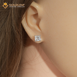 Goldleafgem <b>Fine</b> 1.5CT VVS2 18K White Gold Princess Cut Lab Grown Diamond <b>Stud</b> <b>Earrings</b> Claw Setting <b>Earring</b> Jewelry IGI Report - Product Image 6