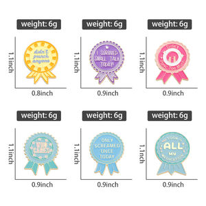 เข็มกลัดโลหะประดับเหรียญเคลือบสีสันสดใสคำพูดตลกๆเป็นของขวัญ - Product Image 6