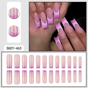 24 <span class=keywords><strong>Uñas</strong></span> Postizas Francesas <span class=keywords><strong>en</strong></span> Degradado Rosa y Morado, Diseño Simple y Moderno, <span class=keywords><strong>Relieve</strong></span> <span class=keywords><strong>3D</strong></span>, Patrón de Tubería de Agua, <span class=keywords><strong>Uñas</strong></span> de Presión ABS - Product Image 4