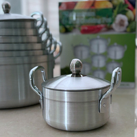 Batterie de Cuisine en Aluminium Très Vendue 14 Pièces, Ensemble d'Ustensiles de Cuisine Épais, Marmite à Soupe Antiadhésive et Faitout
