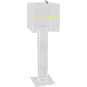Urna de pie acrílica personalizada con cerradura, caja de regalo con urna - Product Image 1