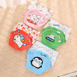 Pannolini Lavabili per Bambini, 6 Strati Spessi in Cotone, Stampa Cartoon Animale 3D, Prevenzione Perdite, per l'Apprendimento dei Bambini - Product Image 1