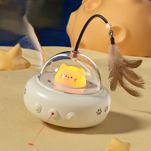 وصل حديثًا ألعاب تفاعلية ذكية للقطط تعمل بالحركة وريش ليزر أوتوماتيكي LED مصابيح ملونة ألعاب ليزر للقطط قابلة للشحن - Product Image 1